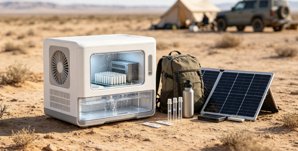 Application of Semiconductor Refrigeration Technology -- Semiconductor Refrigerated Air Water Harvesting Device